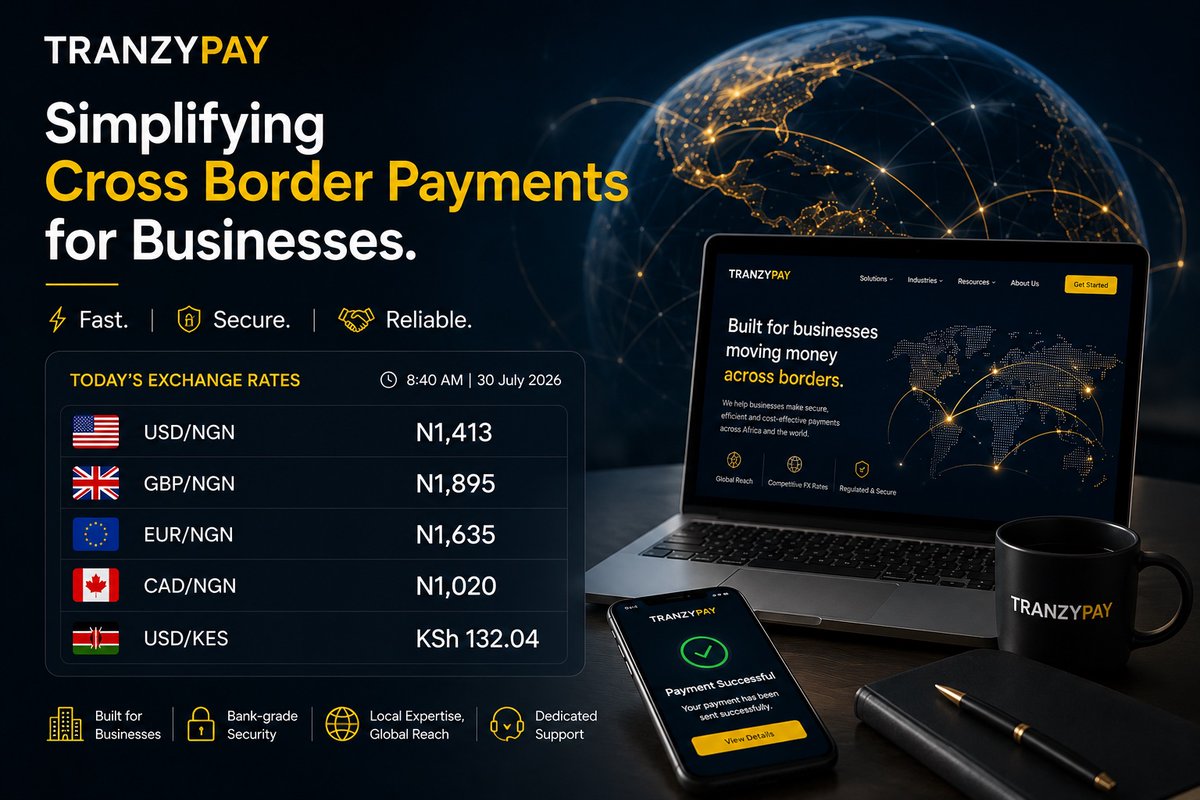 TranzyPay's tweet photo. We simplify cross border payments for businesses. 🌍💸
Helping businesses move money across Africa and the world with competitive FX rates, fast settlements and secure transfers.
#CrossBorderPayments #Fintech #BusinessPayments #AfricaTrade #GlobalTrade FOMC https://t.co/f6uKcnrtZh