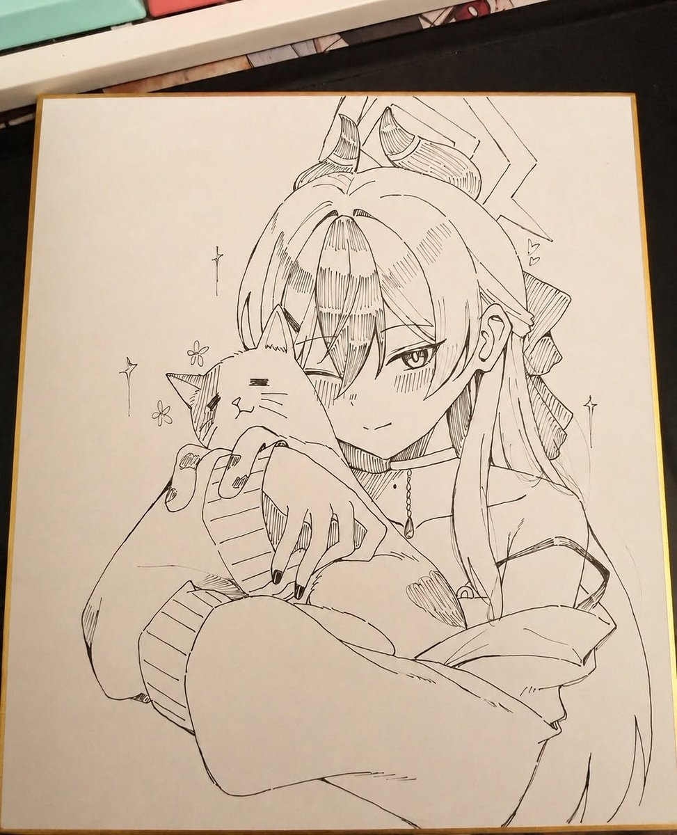 jmaomaomao's tweet photo. 初めて色紙を描きました！
Ctrl+Zも左右反転もできないの、つらすぎる……！🫠 https://t.co/1WP0DpHeJ0