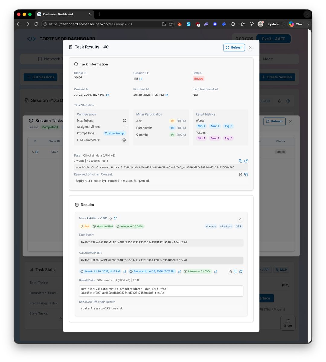 cortensor's tweet photo. 🛠️ DevLog – Additional Model Sessions Are Being Added to Portal

A quick follow-up on the expanded Mainnet Full node and Portal setup.

🔹 Current progress
- New sessions backed by the latest dedicated-node set have now completed initial baseline checks
- These sessions add more model coverage to the Mainnet Full Portal path
- The initial task, result-return, and off-chain data flow appears to be working as expected

🔹 Portal update
- We will now add the new sessions into the Portal configuration
- This will expand the models available across the managed router and session pool
- The goal is to validate the broader model footprint before increasing test volume further

🔹 What comes next
- Confirm routing and session selection across the newly added model paths
- Increase parallel and continuous Portal testing
- Monitor node execution, latency, failures, result return, and gateway distribution
- Adjust session assignments as the larger node footprint settles

🔹 Current takeaway
- Additional Mainnet Full model sessions are now ready to be introduced into Portal
- Testing will ramp up gradually as the expanded configuration is validated
- This is the next step toward broader model coverage and higher-capacity Portal testing

#Cortensor #DevLog #Portal #MainnetFull #NodeOps #Router #AIInfra
