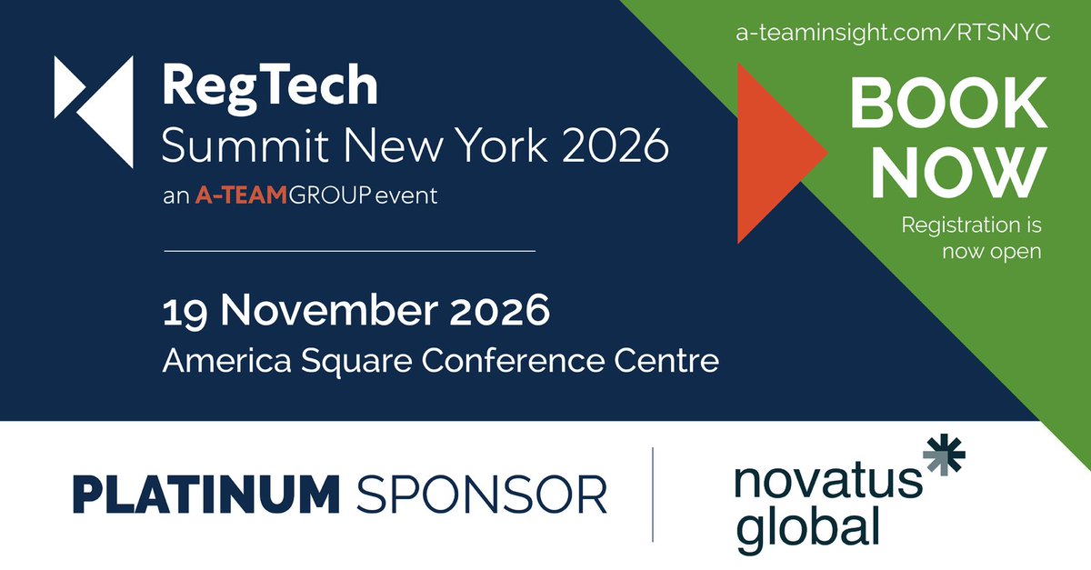 RegTechInsight's tweet photo. We are pleased to welcome Novatus Global as a sponsor for RegTech Summit New York 2026!
Link to register in first comment π
#RTSNYC #RegTechSummitNYC #RegTech #CapitalMarketsTech #Sponsor https://t.co/sLvVrOKkvT
