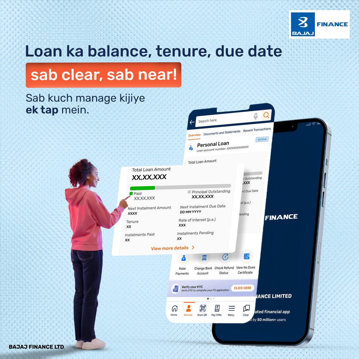 Bajaj_Finance's tweet photo. 💰 Loan manage karna ab hua aasaan!
Bas phone kholiye aur apni loan details kuch hi seconds mein check kijiye. ⚡
Download Bajaj Finance App: https://t.co/h7qFS7dlJe
#BajajFinance #BajajFnanceCustomerAwareness #BajajFinanceApp #FinanceMadeEasy #SmartBorrowing https://t.co/23eAMJd4Gt