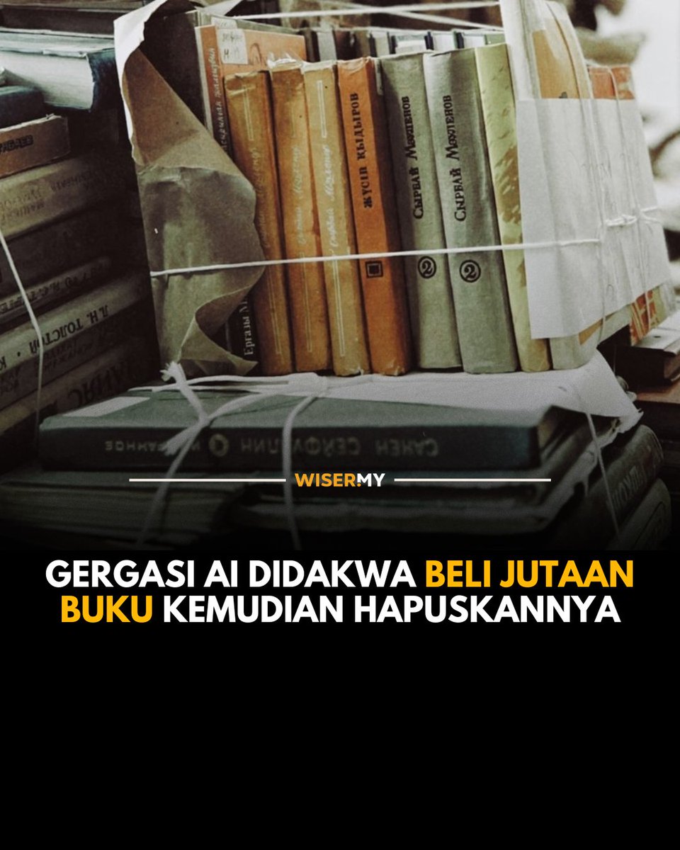 officialwisermy's tweet photo. Syarikat AI dilaporkan mendapatkan buku cetakan lama dalam jumlah besar sebelum mengimbas kandungannya menggunakan kaedah destructive scanning yang memusnahkan naskhah fizikal. https://t.co/ahUHGyRYn3