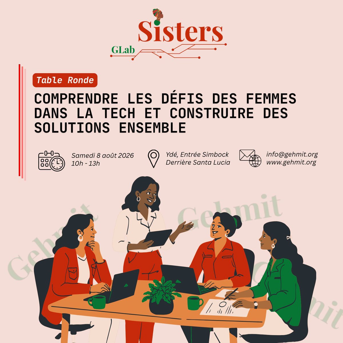 Gehmit_IT's tweet photo. Et si davantage de femmes prenaient la parole dans la tech ? #GLabSisters
Malgré leurs compétences, de nombreuses femmes hésitent encore à présenter leurs projets, intervenir lors d'événements...
📅 Samedi 8 août 2026
🕙 10h00 
📍 Entrée Simbock
Contact : info@gehmit.org https://t.co/PgFZ5pf6QU