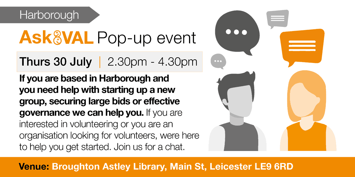 valonline's tweet photo. #askVAL 
Are you interested in getting involved in volunteering and community action in Leicestershire?
➡️Come along and join us for a chat to find out more: 
https://t.co/A4fnjEiW5P
@VAL_SST https://t.co/unR8HVKpzJ