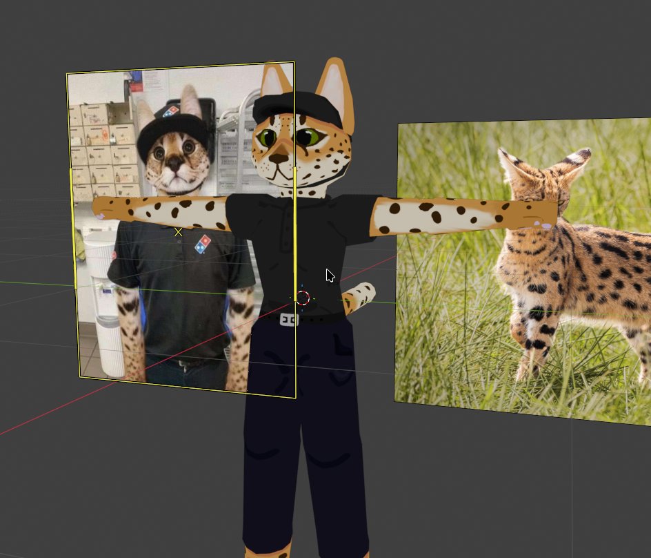 ZerotheMoth's tweet photo. Serval dominos 3D model (i felt silly) (i am lazy to add dominos logos)

#furryartㅤㅤㅤ #furry https://t.co/LCtIJp8vDA