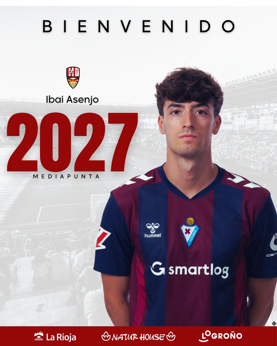 UDLogrones's tweet photo. ℹ️ Ibai Asenjo, nueva incorporación del Logroñés. El mediapunta vasco llega en calidad cedido procedente del Eibar. Con el filial armero disputó 29 partidos y marcó cuatro goles la temporada pasada. https://t.co/D9nuij9ppl