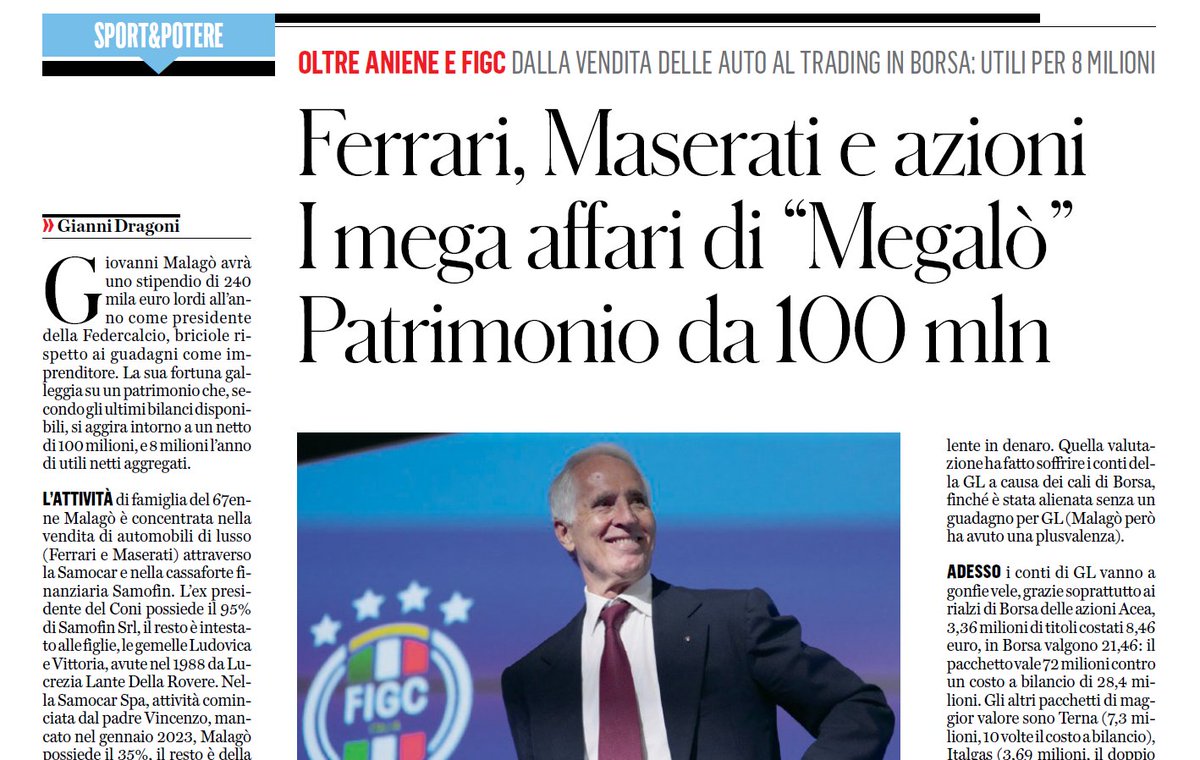 Moonlightshad1's tweet photo. E' un imprenditore i cui affari a quanto si legge vanno a gonfie vele. Avrebbe potuto accontentarsi di quello che ha, invece no, perché il potere seduce più dei soldi e, soprattutto, fa in modo che nessuno intacchi il patrimonio.
Dal Fatto Quotidiano https://t.co/uHMcLuqz9z