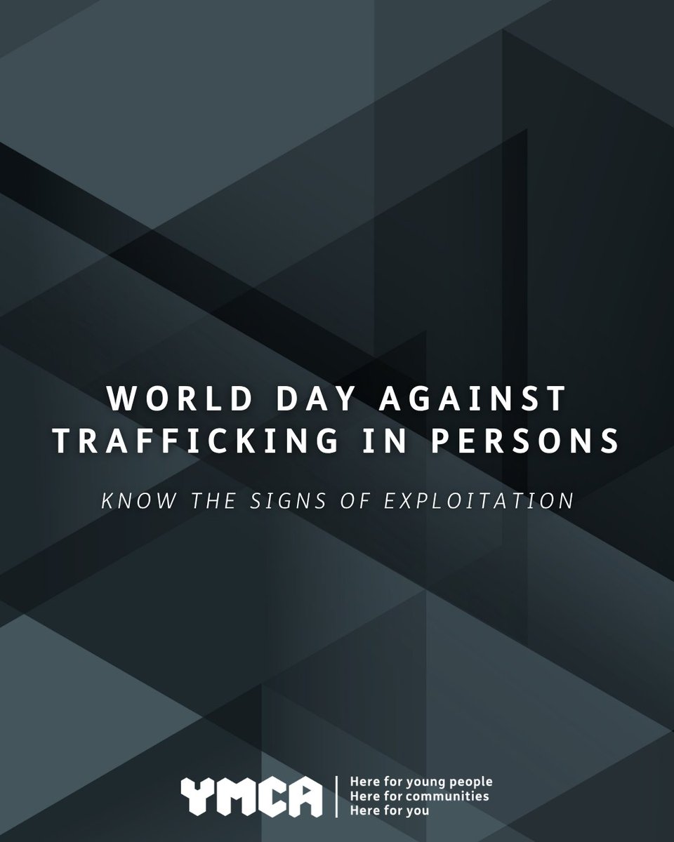 ymcacg's tweet photo. Human trafficking can happen anywhere, affecting people of all ages, backgrounds, and communities. By raising awareness, recognising the signs and working together, we can help repent exploitation and support those impacted.

#WorldDayAgainstTraffickingInPersons #YMCA #OneYMCA https://t.co/CJjYUWA6WQ