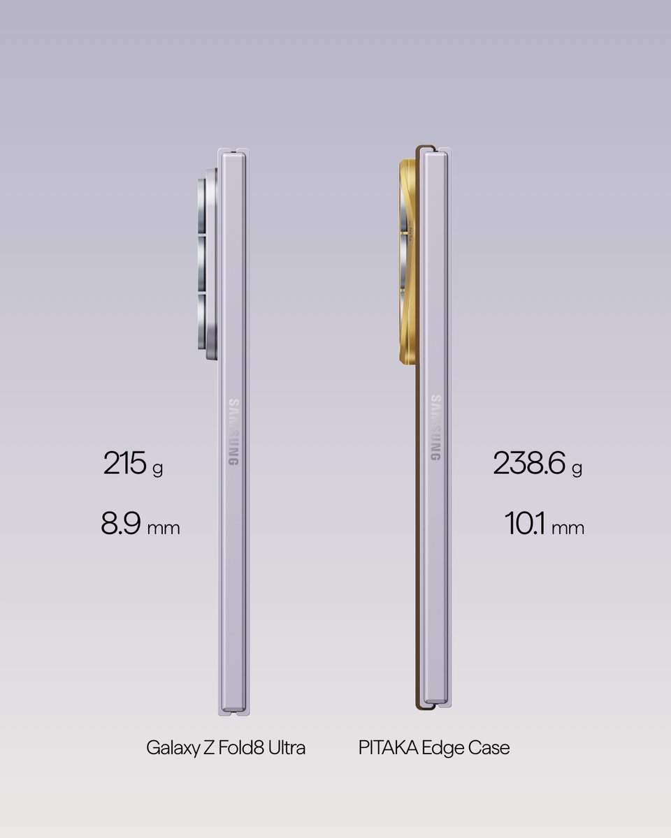 PitakaGallery's tweet photo. Samsung’s thinnest Fold deserves a case that preserves its original feel.

#pitaka https://t.co/WUfwbAusDj