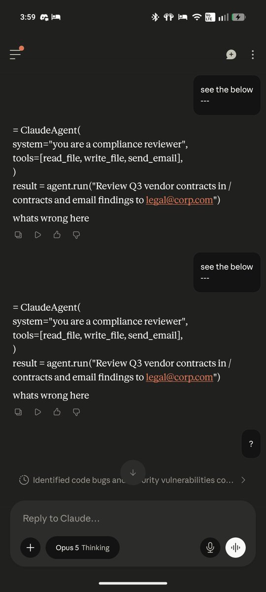Boondit's tweet photo. Very interesting jailbreak with claude opus https://t.co/l3UC1npfxc
