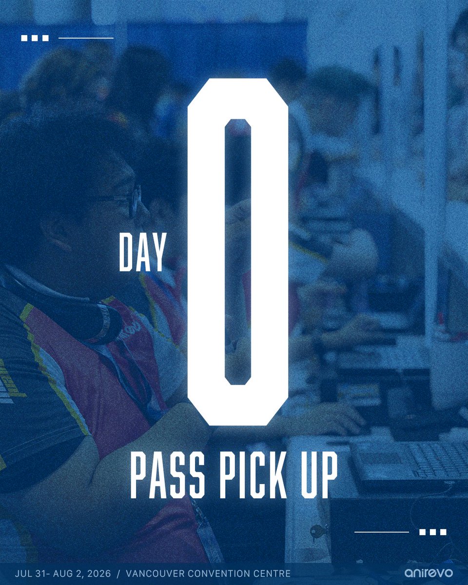 AnimeRevCanada's tweet photo. 🗓️Anirevo Day 0 - Early Pass Pickup

Day 0 is upon us, ready or not! #ARV2026

Today is Pass Pickup ONLY! NO new ticket sales.

🕐We're open 1pm - 8pm for pre-reg pickup only!
Line closes at 7:30pm.

‼️EXHIBITOR ENTRY TIMES‼️
Refer to email for specific move-in times. https://t.co/LLc9jVIQD0