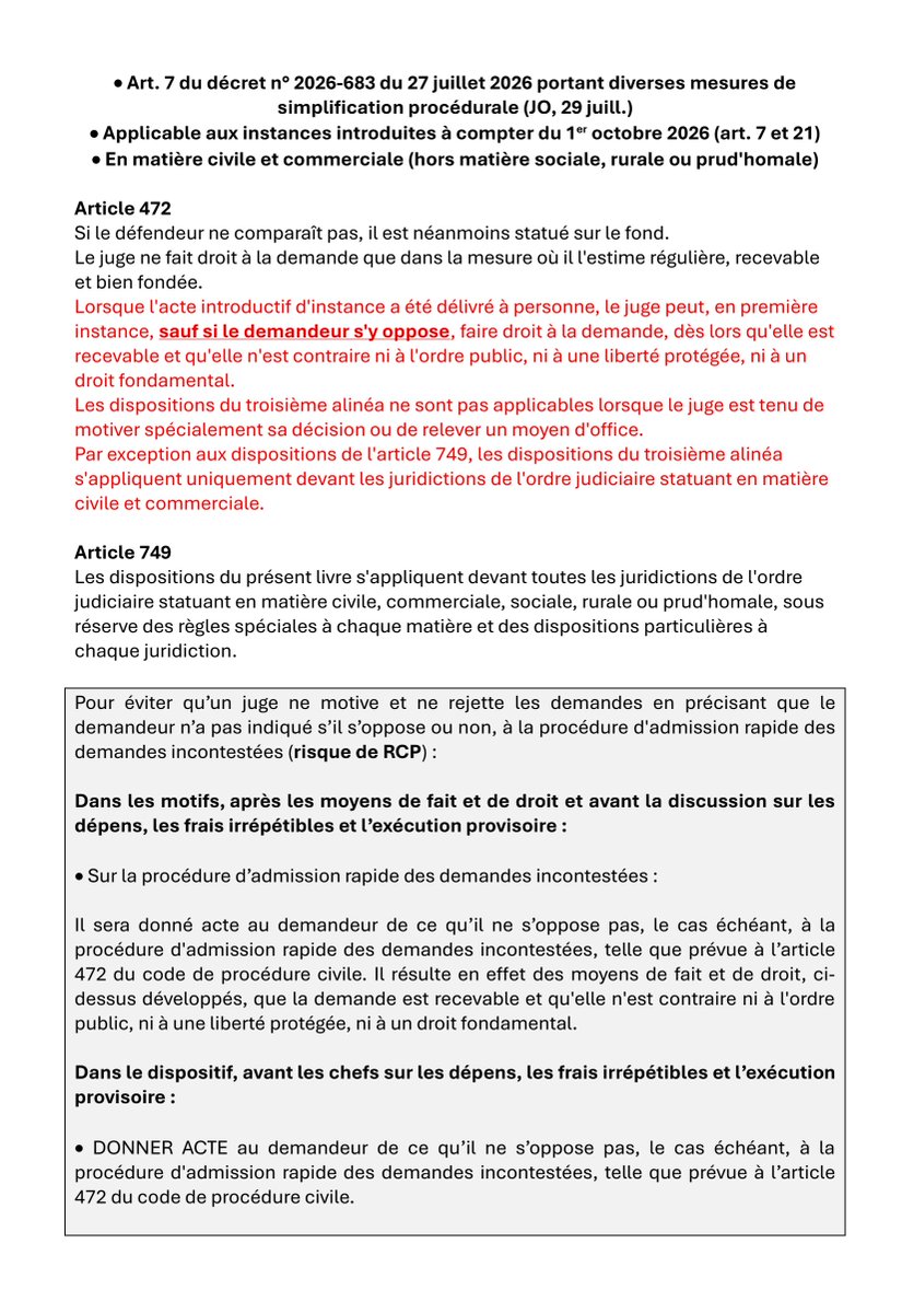 Avokayon's tweet photo. 🚨Je complète l'avis aux Moldus! 
1. Sur la mention à compléter dans les mentions de l'assignation relatives aux modalités de comparution
2. Sur le contenu de l'assignation
Simplification ?
(commentaires bienvenus, c'est un avis à chaud) https://t.co/GYKvaATZkA