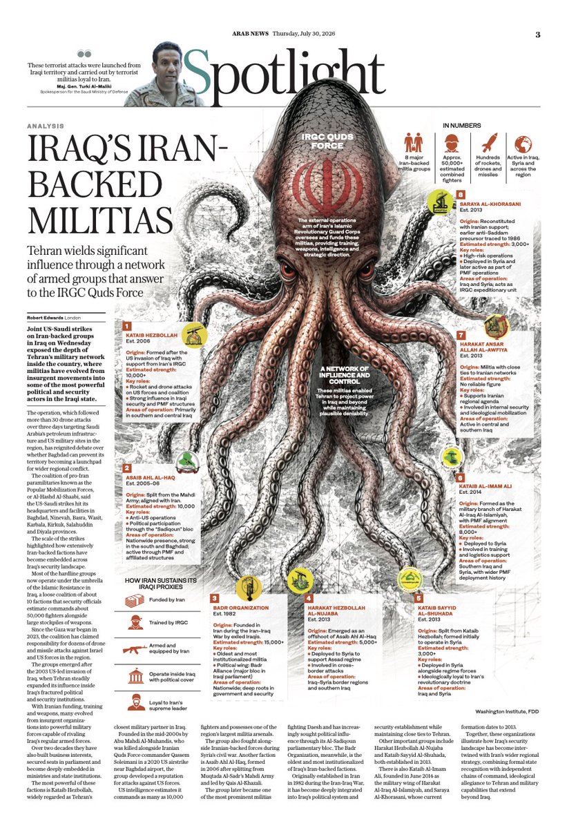 RobertPEdwards's tweet photo. #SPOTLIGHT: Joint US-Saudi strikes have thrown a spotlight on Iran’s vast militia network in Iraq. Here’s who the key groups are &amp; why they matter https://t.co/KzBNereERC https://t.co/QCIN7XgGOi