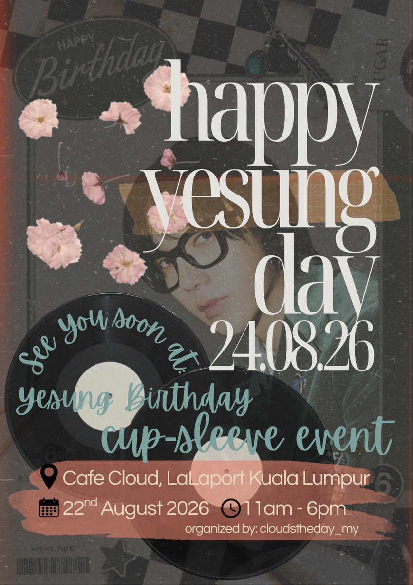 forsujuMY's tweet photo. Calling ELFs &amp; CLOUDS 💙

Come celebrate Yesung’s birthday with us at the Yesung Birthday Cup Sleeve Event! ☁️🎂

📍 Clouds Cafe, LaLaport KL
📅 22 August 2026 | ⏰ 11AM–6PM
More details coming soon! See you there✨

#Yesung #예성 #SuperJunior #Foryesung #YesungBirthday2026 https://t.co/DdGzCnv0wK