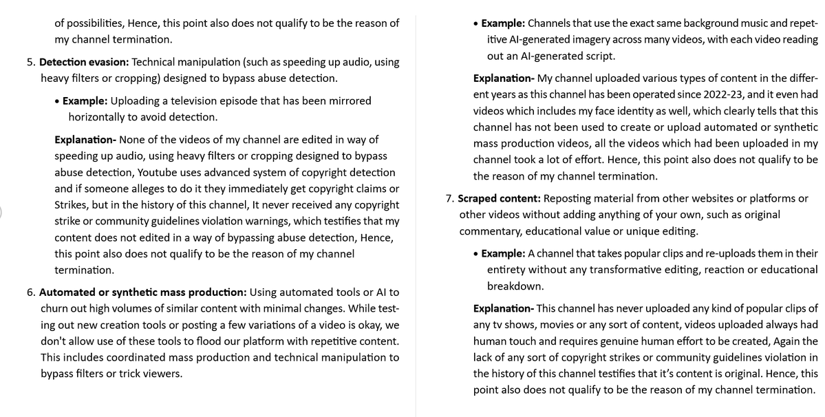 AnalyzingWit's tweet photo. Hi @YouTubeCreators @YouTubeIndia @YouTube , All the persons who uses YT for watching or creating content, must see it, YT removed my channel by saying that it violates Spam, deceptive practices and scams policy, But I have countered all the points of that policy, See Images. https://t.co/apDv1biDhp