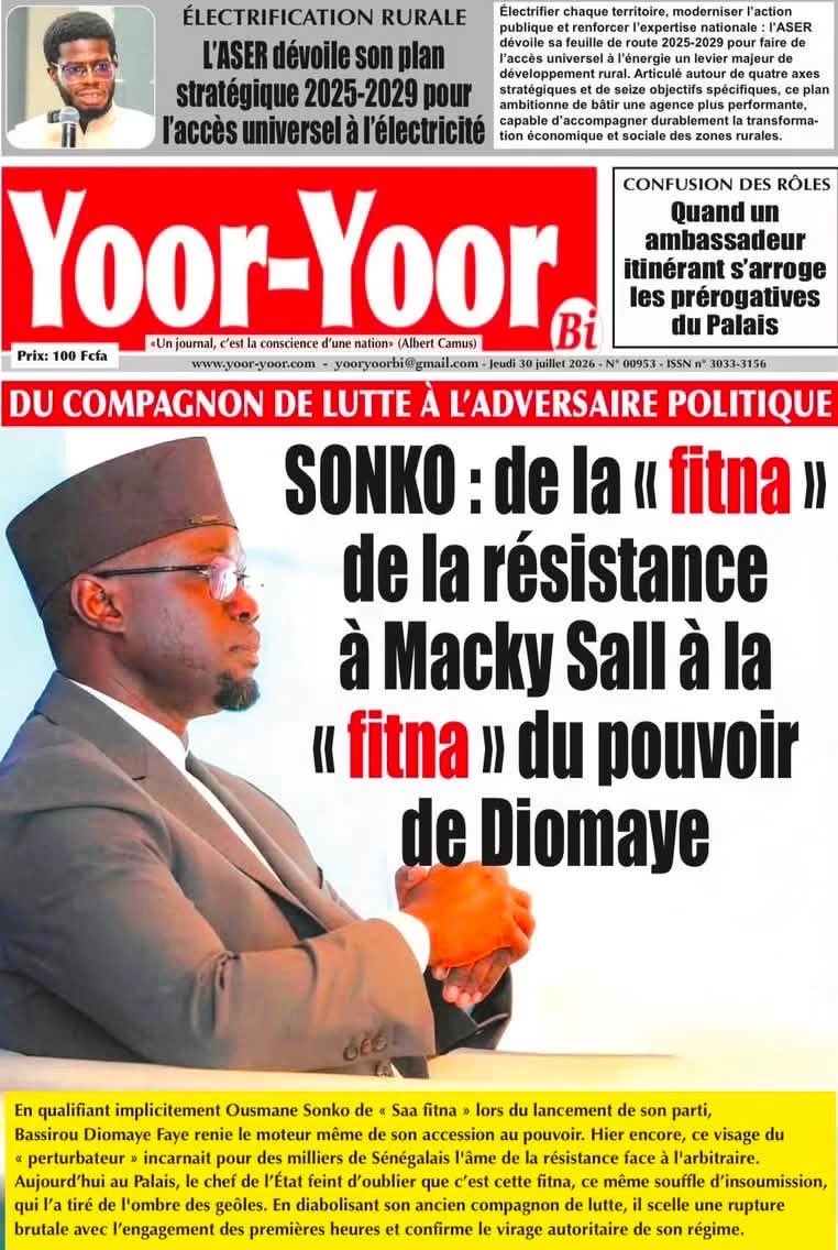 Mo_Njaay's tweet photo. #RevueDePresseSn du Jeudi 30 Juillet 2026. Agréable journée à toutes et à tous. #Senegal,#SudQuotidien,#LeSoleilSn,#YoorYoorbi #VoxPopuliSn https://t.co/C7gNfwQPz7