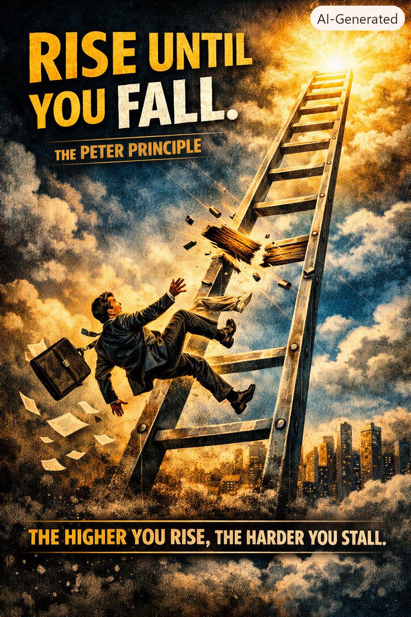 PeerlessPopo's tweet photo. 🧵🪡Thread: The Peter Principle

Climb until you slip.
That’s the Peter Principle. 🧗‍♂️
First shared by Laurence J. Peter in 1969.
#WeGrowTogether #everydayRead https://t.co/dVvTvKHH98