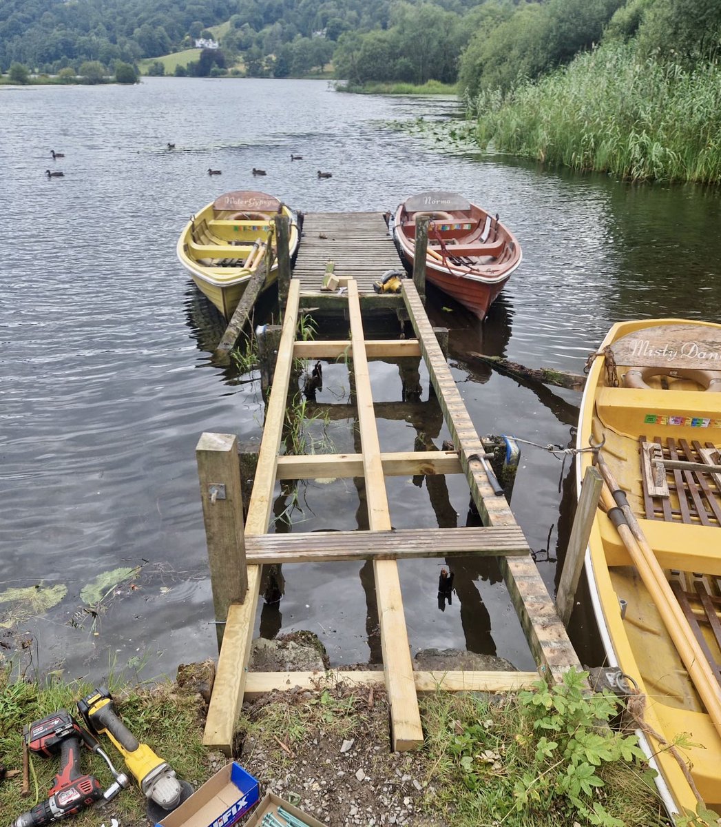 faerymere's tweet photo. Jetty repairs before reopening again on Friday.
#Faeryland #Grasmere #LakeDistrict
#SeeItSayItSorted https://t.co/HBP9ID1VSv