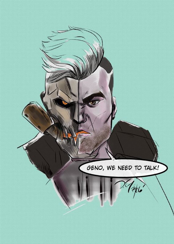 ThaMechanikFN's tweet photo. Cool drawing I did earlier, showing fusion of Fortnite characters Megalo Don &amp; Gunnar https://t.co/SXd09Ze9C0