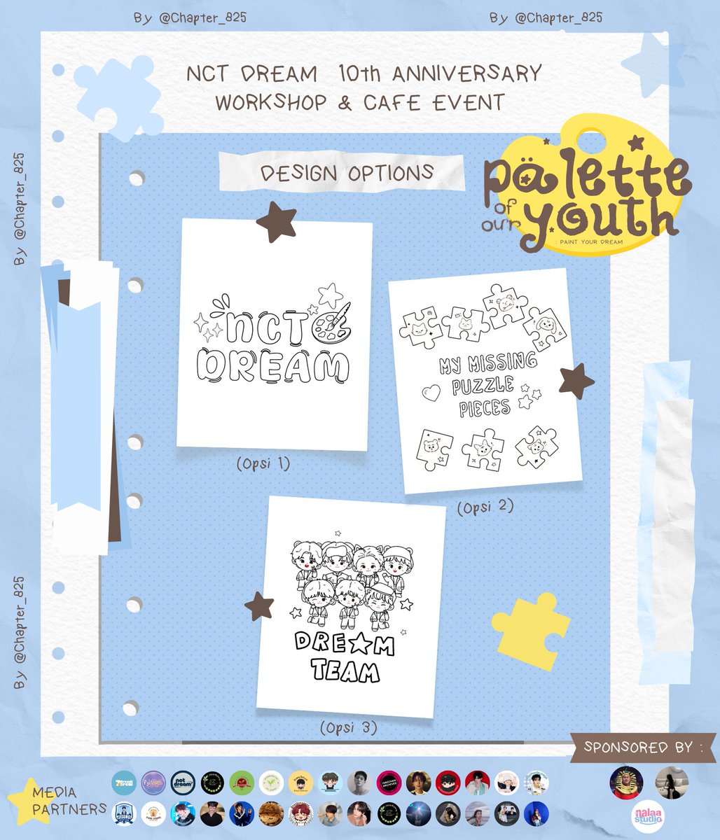 chapter_825's tweet photo. [MORE INFORMATION]

Haloo Nctzen Dreamzen ! 😆👋
Ada info tambahan untuk kalian yang siap ambil slot RSVP hari ini!

Saat mengisi form RSVP, peserta akan diminta memilih 1 dari 3 design totebag yang nantinya pada saat event akan diwarnai dengan cat lukis 🎨🖌️

Ayo tentukan pilihan design-mu dari sekarang dan dapatkan tiketnya malam ini di jam 19.00! 

see youu 😍💚

#NCTDREAM #엔시티드림
#PaletteOfOurYouth
#PaintYourDream