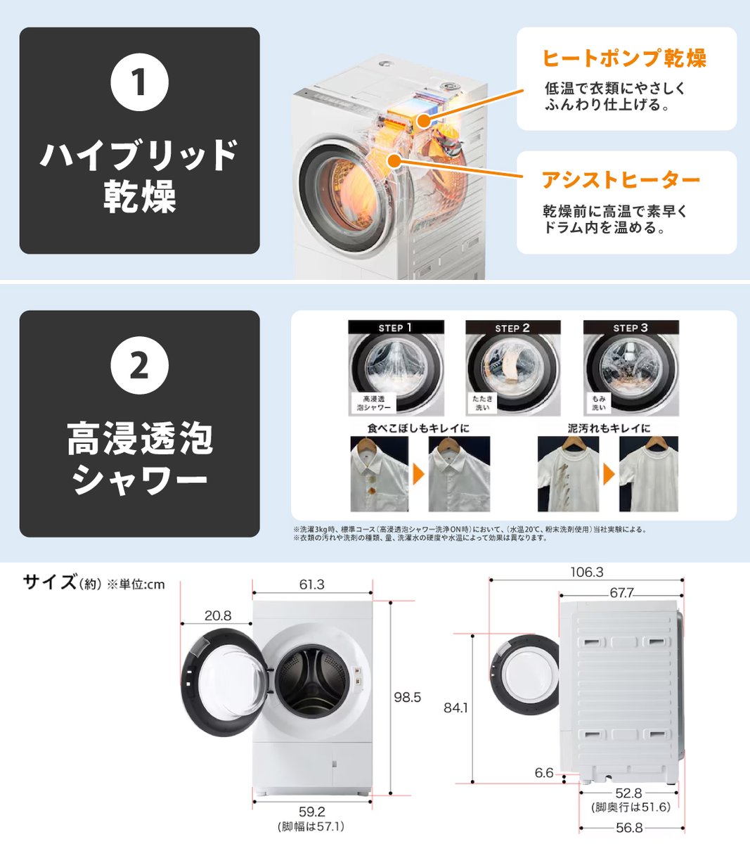 NitoriOfficial's tweet photo. 乾燥力に特化した洗濯機👏

「ヒートポンプ式ドラム式洗濯乾燥機」
149,900円(税込)～
※一部離島では別途手数料を頂戴します。
▼詳細
https://t.co/F5RinEm9l9

ヒ���トポンプ乾燥とアシストヒーターのハイブリット乾燥で、省エネ＆速乾性◎
#ニトリ #洗濯機の日 https://t.co/VByc20X1i7