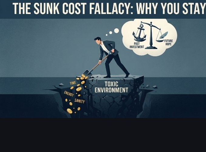 GenKirui's tweet photo. Why do brilliant people stay in draining, toxic environments even when they know it's destroying them?

It comes down to a psychological phenomenon called the sunk cost fallacy. 

When you invest your time, energy, and sanity into a system, your brain convinces you that leaving equals failure. You keep waiting for the environment to change so your past sacrifices can finally be validated.

But toxic systems don't heal; they consume. 

They slowly erode your confidence until you genuinely believe you cannot survive outside of them. The longer you stay to "prove your worth," the more your personal agency depreciates.

Walking away isn't giving up. It is an intentional executive decision to cut a losing trade before you completely liquidate your mental capital.