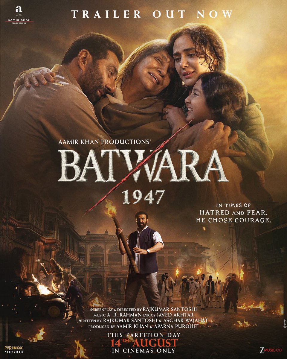 AKPPL_Official's tweet photo. n a world divided by hate, courage became his identity. 
#Batwara1947 Trailer Out Now. 
14th August in cinemas near you. https://t.co/mzvMM0vox7