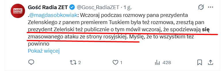 Seb_Lach's tweet photo. Cyrk dla debili 🤡
Wczoraj komik z Kijowa przyleciał do niemieckiego złodzieja.
Podczas spotkania coś tam pierdolił, że „Rosjanie mają zaatakować dziś w nocy” :D  
Minęło kilka godzin…
spada w Polsce rakieta
i od razu jakiś przygłup z MSZ Ukrainy:
„Rosja naruszyła przestrzeń powietrzną NATO!!!”
Co za niewiarygodny zbieg okoliczności, nie?
Prawie jakby ktoś czytał scenariusz.