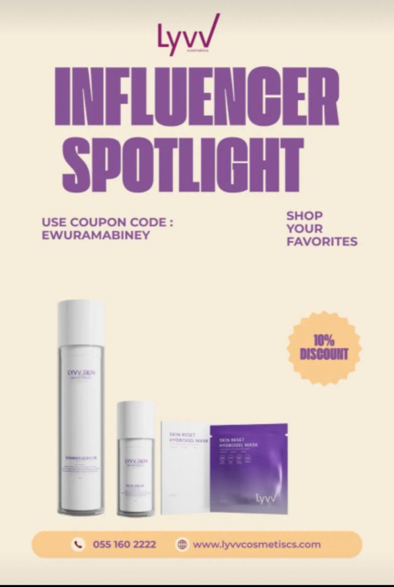 OtengVida65237's tweet photo. Please patronize Lyvv cosmetics by using the promo code EWURAMABINEY

USE LYVV CODE EWURAMABINEY 
WE STAND WITH OHENEBA 
RESOLUTE OHENEMA

#EwuramaBineyAnsah
#MitterramdOhenebaDennis 
#RoyalEmeralds https://t.co/ofCIsmvB8p