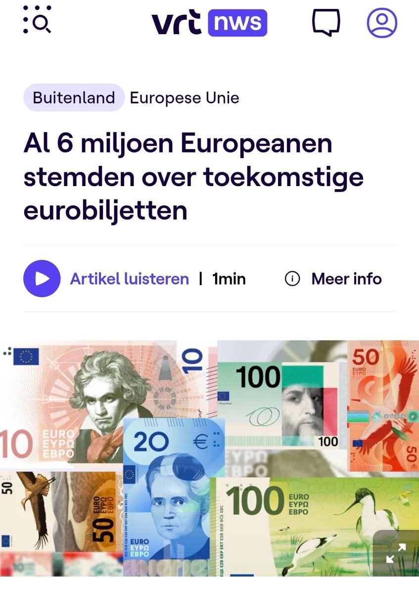 Christo63100802's tweet photo. Als je het ultieme bewijs wil dat de EU de Europese burgers voor een stelletje idioten verslijt, is het dit wel : 
chat control, net zero politiek, migratie,  ... wat allemaal een enorme impact heeft op ons dagelijks leven, wordt ons gewoon door de strot geduwd.

Nee, het enige wat ze ons nog gunnen, is te beslissen welk tekeningetje er op een bankbiljet komt.
En intussen zijn er 6 miljoen Europeanen dom genoeg om daar in te trappen.