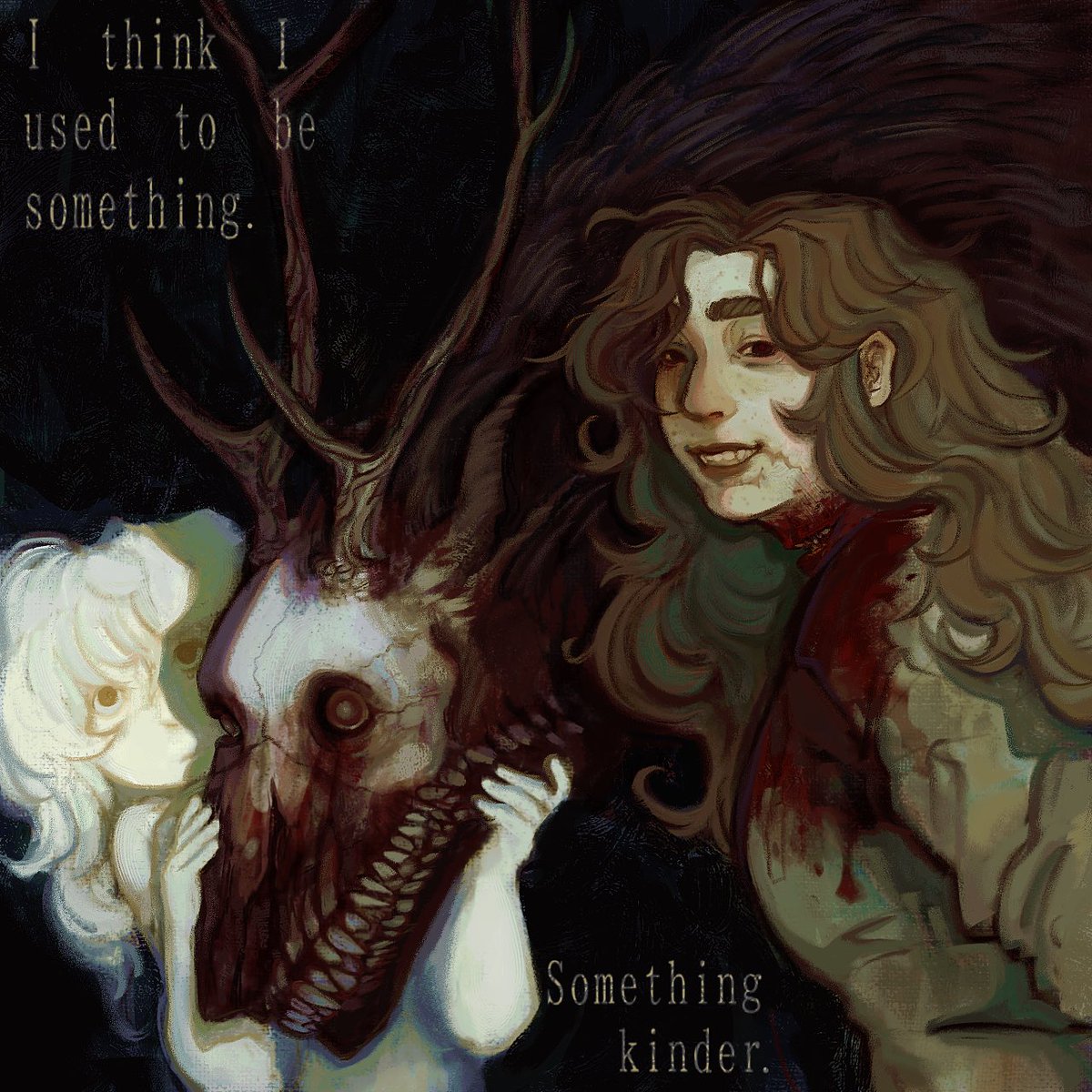salvaticc's tweet photo. A stag, a girl and a corpse 
#oc https://t.co/Onpz3AujHL