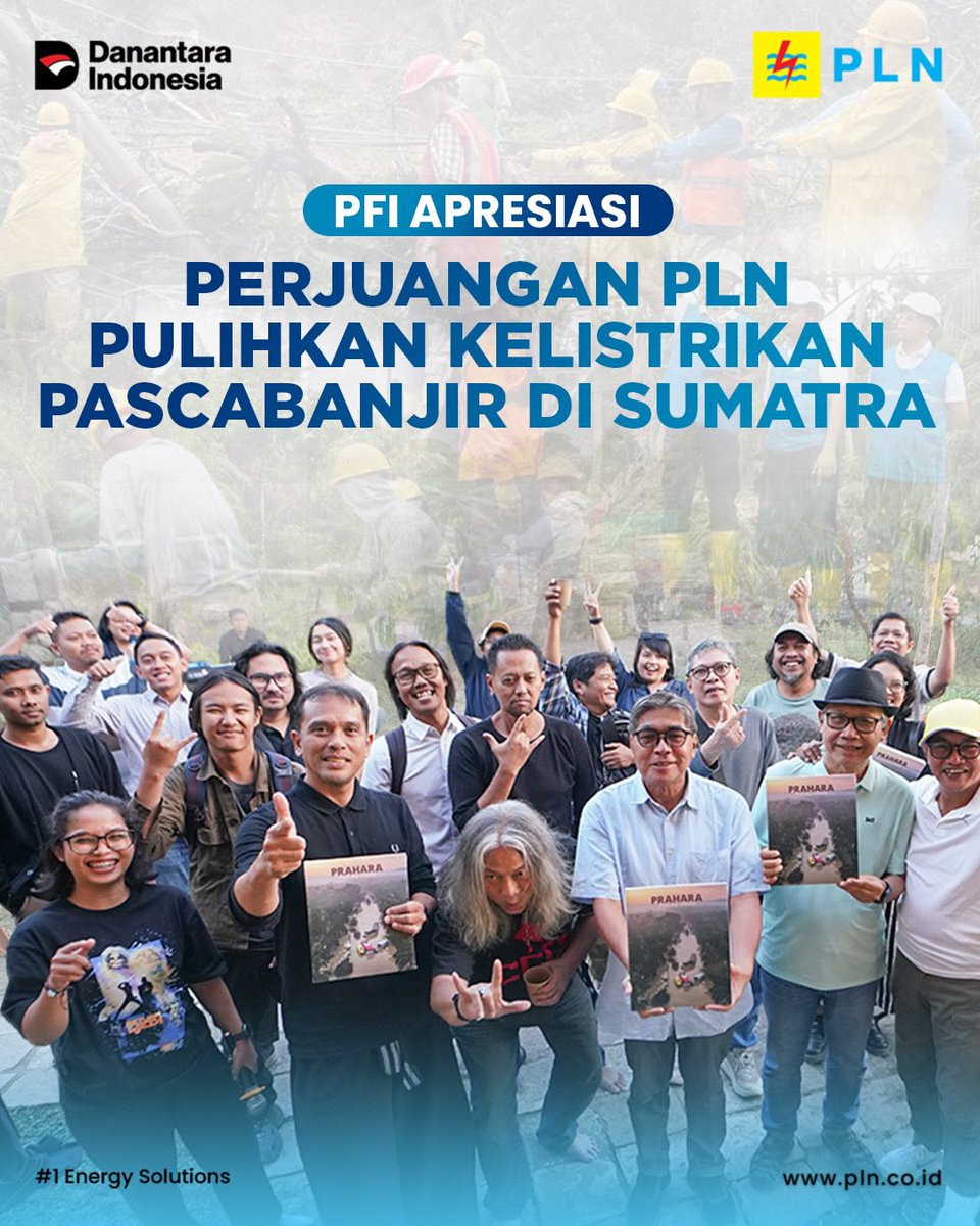 electrizen_JMB's tweet photo. PFI Apresiasi Perjuangan PLN Pulihkan Kelistrikan Pascabanjir di Sumatera

#PLNUntukSemua #PLNUntukIndonesia #PLN #PewartaFotoIndonesia https://t.co/lJWbcxA2vE