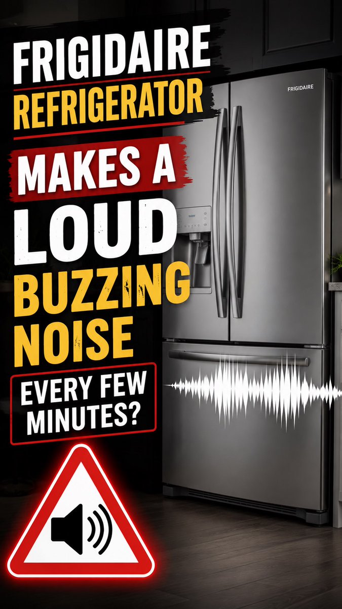 Repair_servicee's tweet photo. Frigidaire refrigerator making a loud buzzing noise every few minutes? A failing compressor, faulty start relay, condenser fan, or dirty coils may be the cause. Don't wait for cooling failure. Contact Chula Vista Appliance Repair Company today for expert refrigerator repair. https://t.co/RrrKfax821