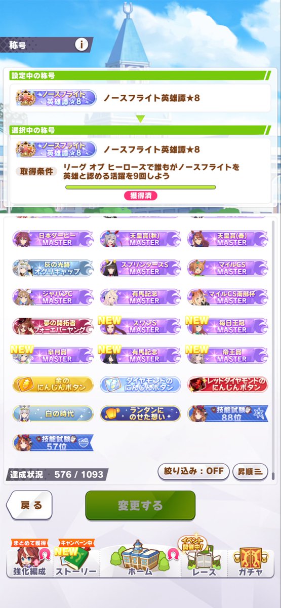 kingseina's tweet photo. 今回のマスチャレも終わり。
育成してなかったから短距離だけちょっと苦戦した。 https://t.co/FWbqaqaXsh