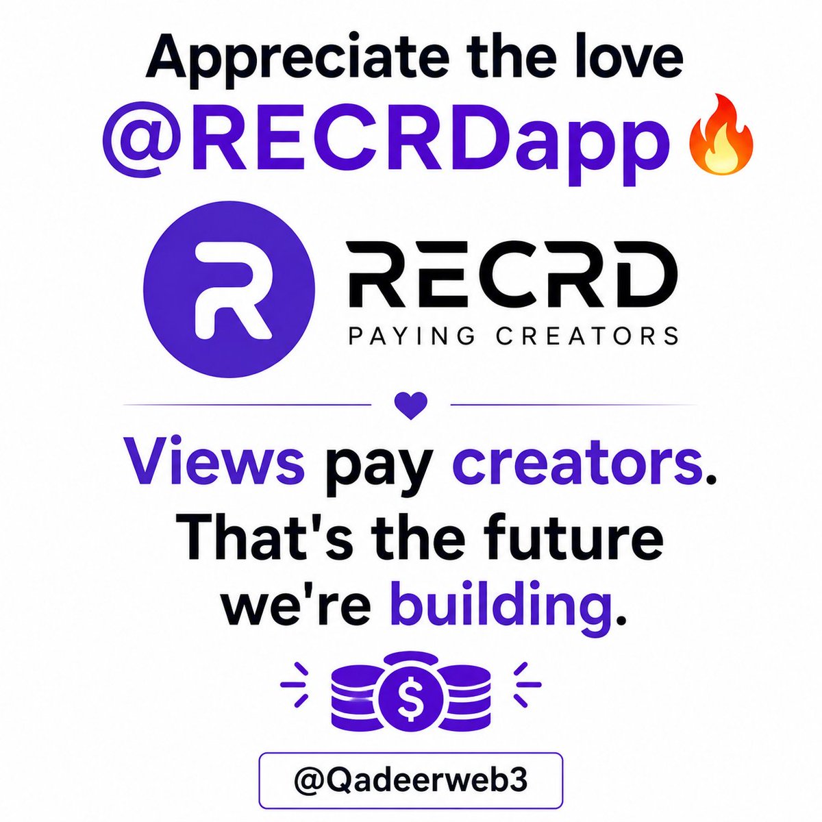 Qadeerweb3's tweet photo. Appreciate the love @RECRDapp 🔥
    
    Views pay creators. That's the future we're building.
    
    Proud Web3 Ambassador 👑
    Let's connect and build together! https://t.co/jRdm6Upsoo