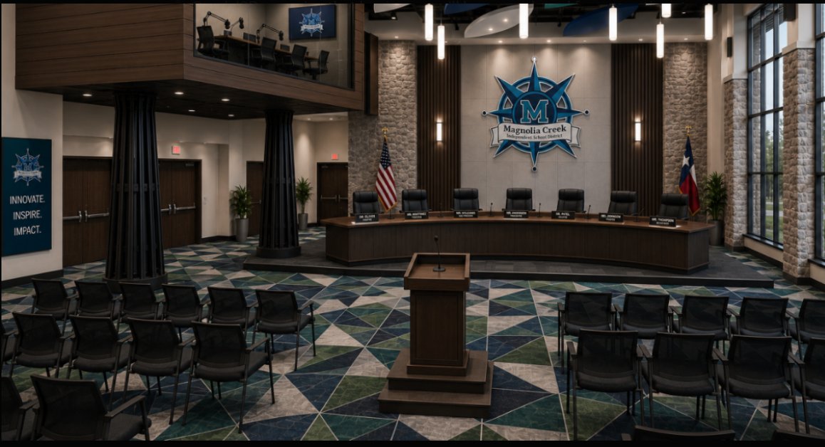 MCISD_RBLX's tweet photo. The proposed Elena Vasquez Administrative Building &amp; District Boardroom is expected to be completed by Winter 2026.

Inspired by timeless Texas civic architecture, having a modern theme, with glass, and brick-texture, it will reflect leadership, transparency, and community pride. https://t.co/Gi8XqGUnqz