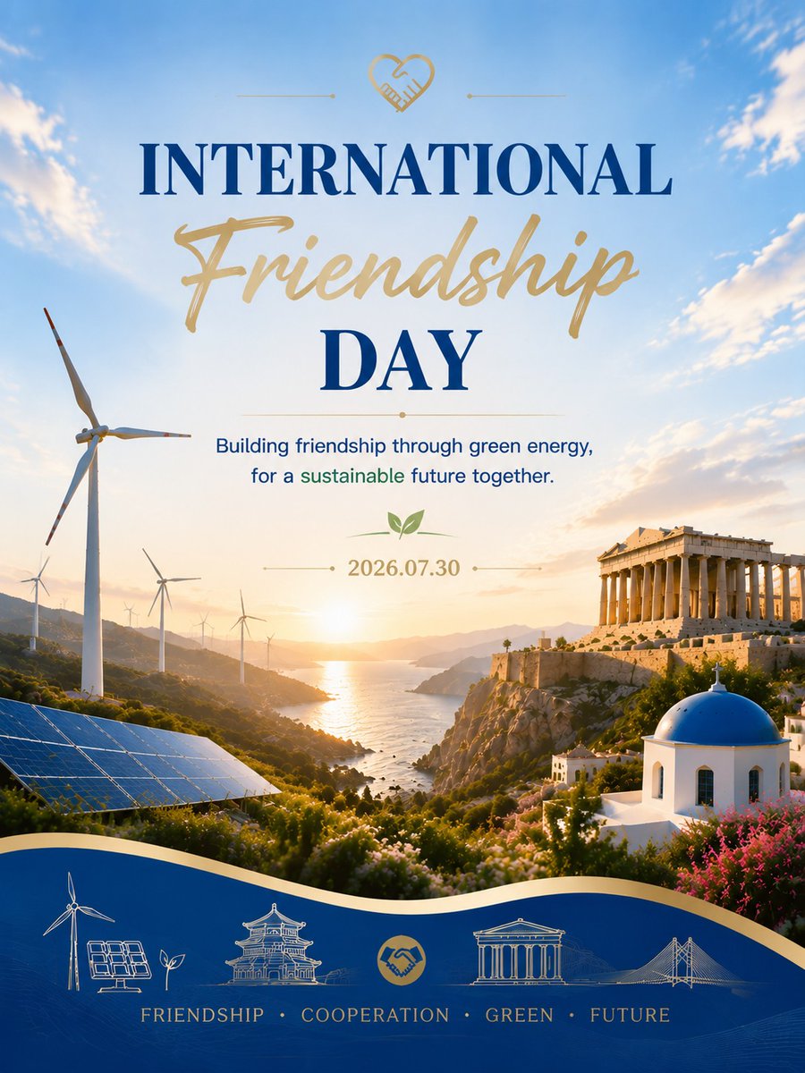 GreekWindmills's tweet photo. 🌍 From China to Greece, friendship grows through every connection and shared moment. 🤝💚
#InternationalFriendshipDay #ChinaGreece #GreenEnergy #Cooperation #SustainableFuture #CEERE https://t.co/lEQ0jFqZF8