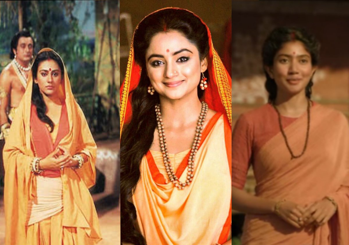 Amanprabhat9's tweet photo. Did Nitesh Tiwari change the saree draping style just to impress the smash patriarchy gang? 
#Ramayana https://t.co/nCgREXoX3L