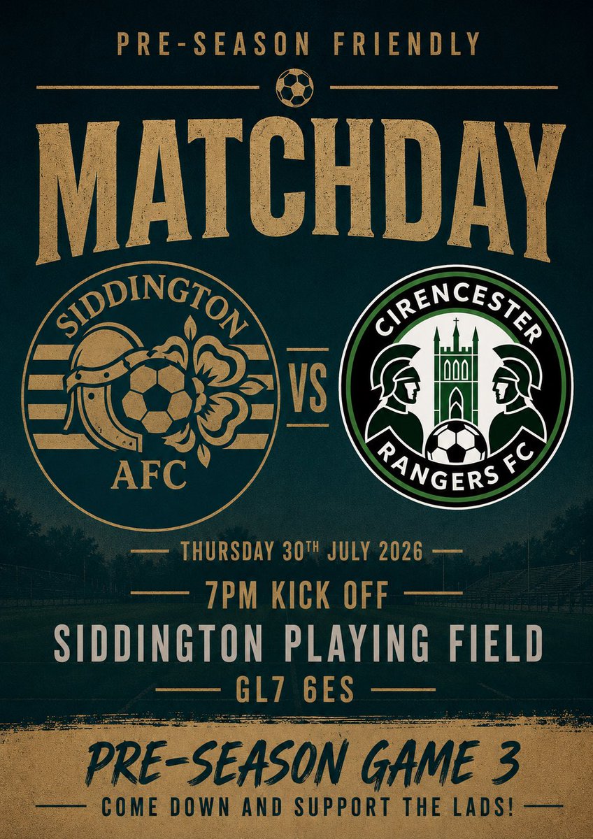 siddyafc's tweet photo. The 3rd game of pre-season tonight as we take on newly formed Cirencester Rangers FC. Another good test for the lads as we edge closer to the new season. UTS!
#football #preseason #stroudleague #grassroots https://t.co/a6WWxOCCOU