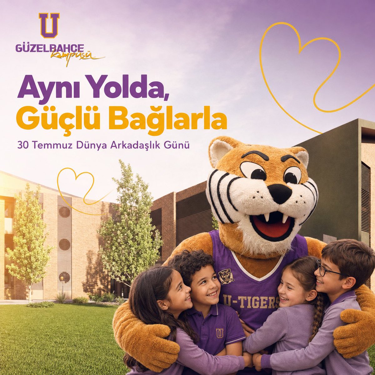 UOGuzelbahce's tweet photo. Aynı yolda yürür, güçlü bağlarla büyürüz. 💜💛

Uğur Okulları Güzelbahçe Kampüsü’nde kurulan dostluklar, yalnızca sıraları değil; anıları, başarıları ve geleceği de paylaşır.

30 Temmuz Dünya Arkadaşlık Günü kutlu olsun! 🐯✨

#UğurOkulları #UğurGüzelbahçe #DünyaArkadaşlıkGünü https://t.co/JVByOGPt4U
