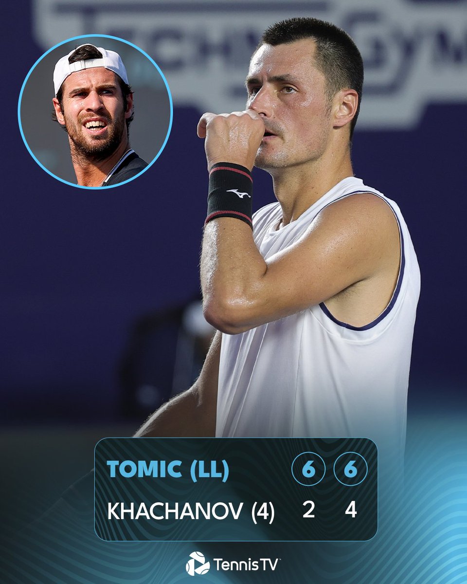 TennisTV's tweet photo. Bernard Tomic is BACK ‼️

The Australian seals his biggest win since defeating Fognini in the Chengdu final in 2018! https://t.co/mHrftGvzLR
