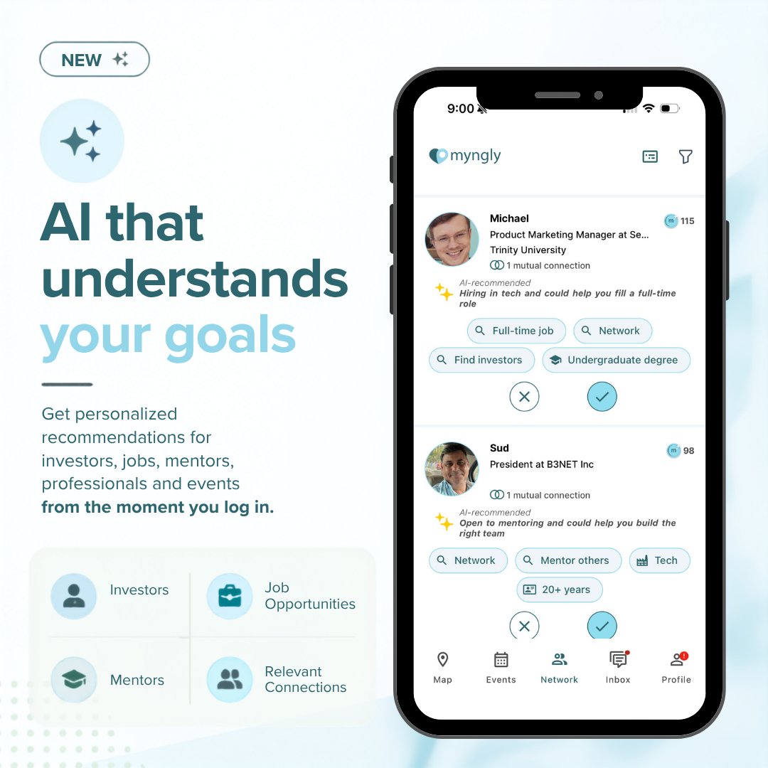 mynglyapp's tweet photo. Swipe. Update. Connect. 👀
The new Myngly is live — and your matches are about to come in a lot faster. See what changed, then grab the latest version and try it yourself.
🔗 https://t.co/iByGPo4SFj
#Myngly #ProfessionalNetworking #NetworkingApp https://t.co/lrNVAjYu5i