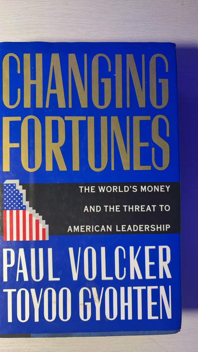 michaelxpettis's tweet photo. I just finished re-reading Paul Volcker and Toyoo Gyohten's book, published in 1992, on the management of the global financial system during three previous turbulent decades. This account, by two of its main actors, may be a bit specialized for most readers, but financial history junkies like me will greatly enjoy it.

There were for me at least three points especially relevant today that came out of this re-reading. First, both authors made very clear that external economic policies are always subordinated to domestic economic and political needs. This makes real international coordination of financial, monetary and economic policies impossible because there is almost no way to prevent domestic imbalances from spilling over into and distorting the global economy.

Volcker seems to think (although Gyohten came across as a little more skeptical) that the best way to address this problem is for major economies to find better ways to strengthen international coordination.

I would argue, however, that we've never found a way to do this successfully, and that perhaps a more realistic response might be to restructure global trade and capital regimes in ways that more formally limit spillovers, perhaps along the lines Keynes proposed at Bretton Woods. This might include limiting unfettered financial flows.

The second interesting point is that the different concerns expressed by Volcker and Gyohten showed how much difference there is between a finance-oriented view of the economy and a production-oriented view. Volcker, for example, seemed always to worry about conditions that might lead to excessive depreciation of the dollar, whereas Gyohten seemed to worry far more about conditions that might lead to excessive appreciation of the yen. Volcker cared more, it seems, about the stability of the US financial system while Gyohten cared more about the strength of the Japanese manufacturing sector.

Finally, and this has almost become a cliche, Volcker was very American in that he tended to see the global economy mainly as an expression of US behavior and actions, both for good and bad, whereas Gyohten tended more than Volcker to place events in the context not just of American policies and conditions, but also of Germany, British, French, Japanese, and global conditions and policies.

As a rule I always recommend reading "out of date" books by very wise practitioners because it is useful to see just how wrong we often are about future events. For example both Volcker and Gyohten thought that USD/JPY coordination would be among the most important issues in the first decades of the 21st Century, and they were both interested in the implications of a Japanese economy overtaking that of the US. It is hard to convince millennials that these concerns weren't as dumb then as they might seem today.