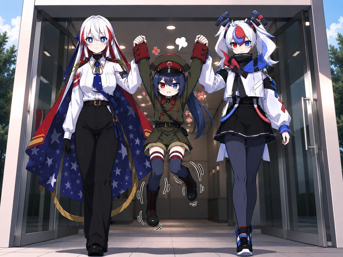 skywogk1231's tweet photo. #国旗娘 #FlagGirls #KokkiMusume #AIart️️️️️️️️️️️️️️️️️️️️️️️️️️️️️️️️️️️️️️️️️️️️️️️️️️️ 

Must eat well to get bigger 💪 (Ft. 🇺🇸🇰🇵🇰🇷) https://t.co/NTOvX23HfE