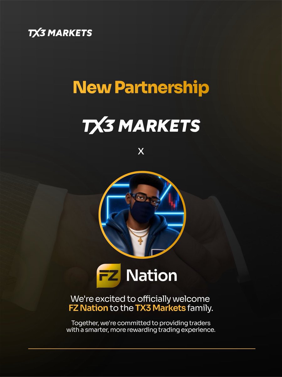TX3Markets's tweet photo. Meet @Fznation01,our official partner in helping traders learn, grow, and win with @TX3Markets. Welcome aboard🫶🫶 https://t.co/KJ4PBLLT2K