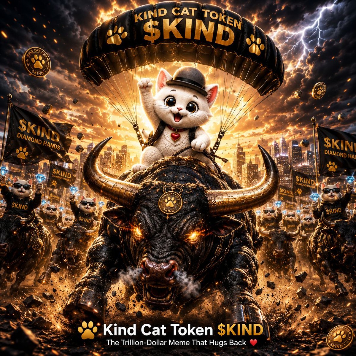 KindCatToken's tweet photo. Some wait for the bull run.
We build for it. 🐱🐂

Every strong movement starts with a few believers who refuse to quit.

Kind Cat Token isn't just chasing momentum—we're building a community, expanding our ecosystem, and showing up every single day.

Diamond hands. 
Strong hearts. 
One mission.

Kind Cat Token $KIND ❤️
The Trillion-Dollar Meme That Hugs Back.

#KindCatToken #KIND #BNBChain #DiamondHands #BullRun