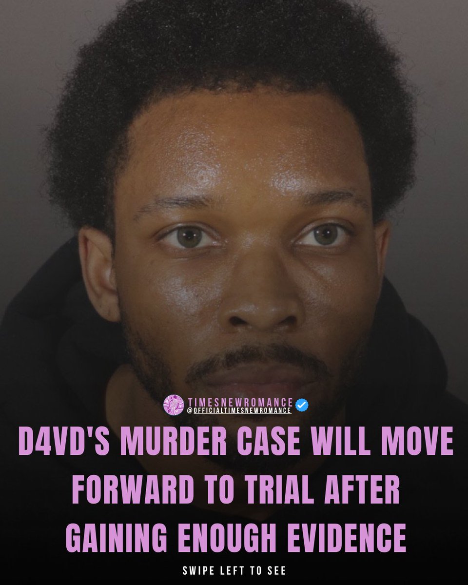 TimNewRom's tweet photo. A judge has ruled that there is enough evidence for singer d4vd's murder case to move forward to trial.

Prosecutors have presented evidence in the case involving the death of Celeste Rivas Hernandez. d4vd remains in police custody.

Rest In Peace To Celeste Rivas Hernandez. https://t.co/Jta7b1BesV