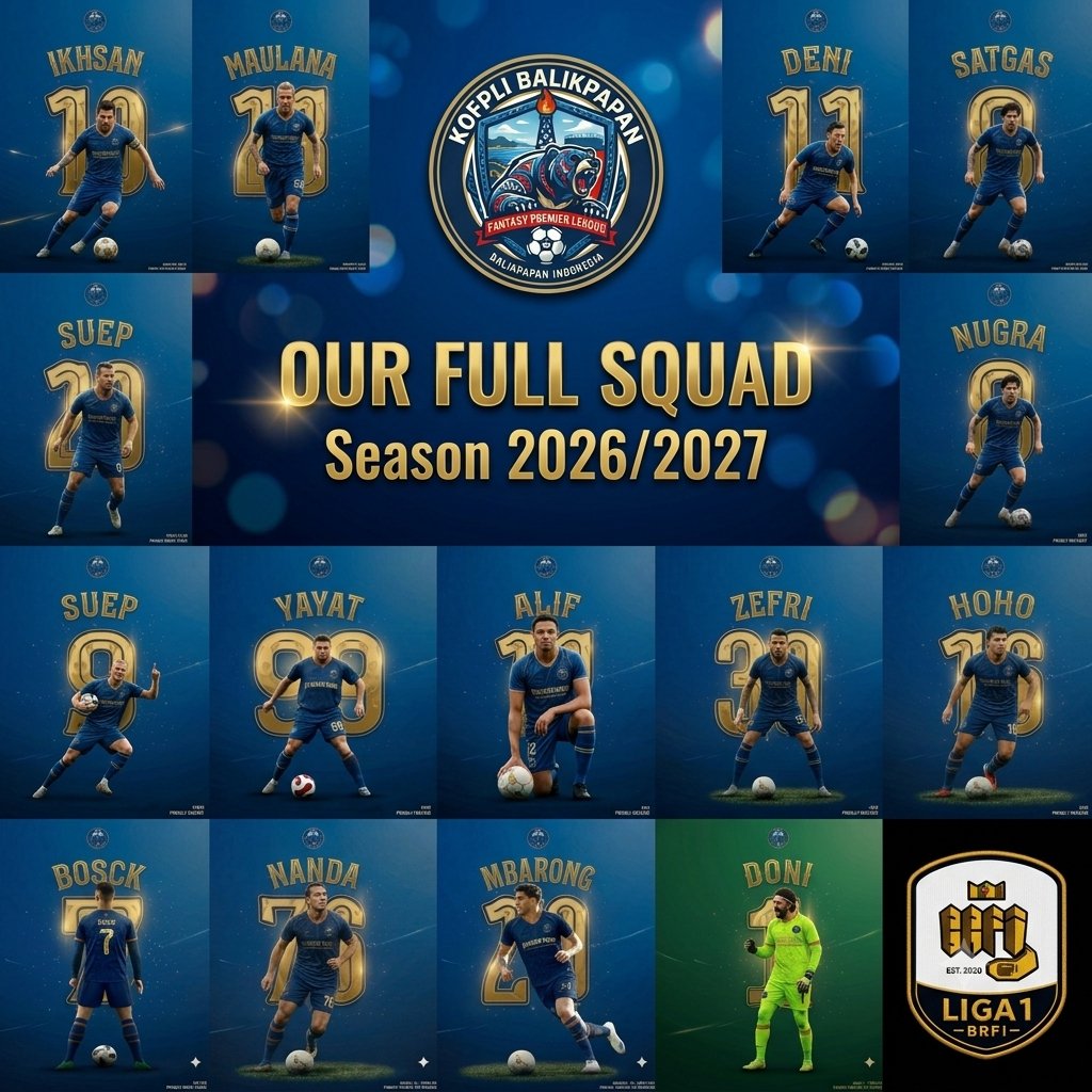 kofpli_bpp's tweet photo. OUR FULL SQUAD FOR SEASON 2026/2027! 🐻⚡

​Resmi! Inilah 15 pemain KOFPLI Balikpapan yang siap bertarung dan mengguncang kompetisi @LigaBRFI 1 musim ini. 

​Simak profil singkat skuad kami di utas berikut ini 👇

​#KOFPLIBalikpapan #BeruangMadu #FPL #Liga1BRFI #BRFI2627 https://t.co/BRjMFEJyU7