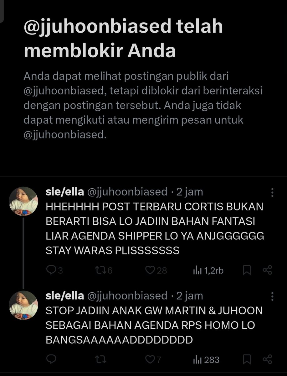 jjuchew's tweet photo. km katanya mau lawan rps "menjijikan" kok ngeblock sih ella, ga sekalian block akun cortis? soalnya membernya ada yg ngeship marhoon juga... (colek nyon &amp; staff) https://t.co/0AEwUdYpjL