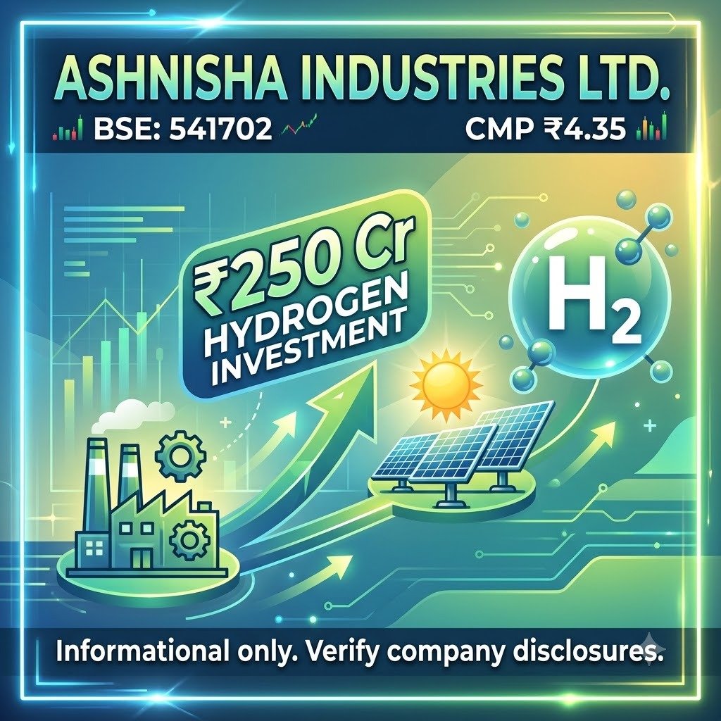 kanaksharmjyd's tweet photo. 💎 Ashnisha Industries has outlined its hydrogen strategy with a confirmed ₹250 Cr investment. Combined with its solar project, this marks another step in its renewable energy plans. #HydrogenMultiBagger https://t.co/wP7IVH0FCe